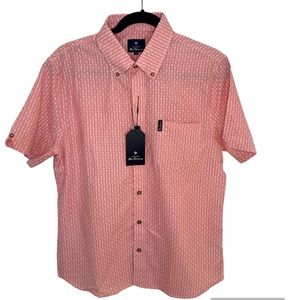 Men’s Ben Sherman-NWT Short sleeve button up dress shirt size Medium Coral